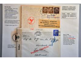 8 envelopes April-May 1940 from abroad to the Netherlands, including 1 from Surinam (delivered after 5½ years to Maastricht 3