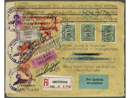 Registered insured (Hfl.5000,-) letter with 50, 100 and 250 cent tralie from Amsterdam 24.X.1940 to Danzig (content Danzig st