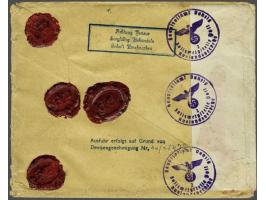 Registered insured (Hfl.5000,-) letter with 50, 100 and 250 cent tralie from Amsterdam 24.X.1940 to Danzig (content Danzig st