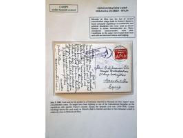 Card with 7½ cent Dove from Voorburg 3.VII.1942 to concentration camp Miranda de Ebro Spain with Spanish censors Madrid and S