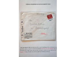 5 domestic letters with German censor (4x Cologne and 1 Münich), 1 with red Brievenbus/Aus dem Briefkasten (not delivered at 