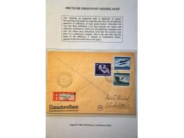 Deutsche Dienstpost Niederlande 23 letters and cards including postcard 6 Pf. KLV Lager Bösegrunde Sudetenland 15.3.45 to Ams