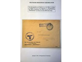 Deutsche Dienstpost Niederlande 23 letters and cards including postcard 6 Pf. KLV Lager Bösegrunde Sudetenland 15.3.45 to Ams