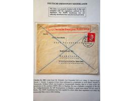 Deutsche Dienstpost Niederlande 23 letters and cards including postcard 6 Pf. KLV Lager Bösegrunde Sudetenland 15.3.45 to Ams