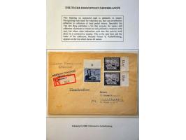 Deutsche Dienstpost Niederlande 23 letters and cards including postcard 6 Pf. KLV Lager Bösegrunde Sudetenland 15.3.45 to Ams