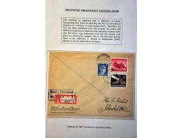 Deutsche Dienstpost Niederlande 23 letters and cards including postcard 6 Pf. KLV Lager Bösegrunde Sudetenland 15.3.45 to Ams