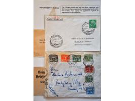 32 letters and cards from (and some to) the Netherlands and 10 single labels, all returned with cancels or labels, many with 