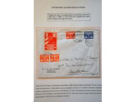 Liberation 1944-1945, 21 letters including 3x blue No. 8 SQDN NETHERLANDS . AIR . FORCES, purple Niet toegelaten on letter La