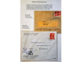 Liberation 1944-1945, 21 letters including 3x blue No. 8 SQDN NETHERLANDS . AIR . FORCES, purple Niet toegelaten on letter La