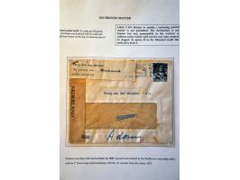 Liberation 1944-1945, 21 letters including 3x blue No. 8 SQDN NETHERLANDS . AIR . FORCES, purple Niet toegelaten on letter La