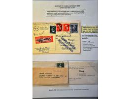 (Not) restoration postal services, 22 letters April 1945-November 1945 including Terug afzender Niet toegelaten (return sende