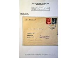 (Not) restoration postal services, 22 letters April 1945-November 1945 including Terug afzender Niet toegelaten (return sende