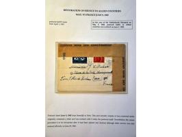 (Not) restoration postal services, 22 letters April 1945-November 1945 including Terug afzender Niet toegelaten (return sende