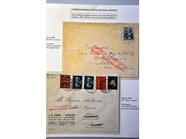 (Not) restoration postal services, 22 letters April 1945-November 1945 including Terug afzender Niet toegelaten (return sende