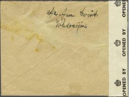 letter with 7½ cent Tiel-Terneuzen 4. IX (1944 very weak) with English censor label (in use 1-15 November 1944) and letter (t