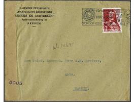 Überroller letter with 7½ cent Arnhem-Station 15.IX.1944 to Maurik (sent 2 days before Operation Market Garden), letter fell 