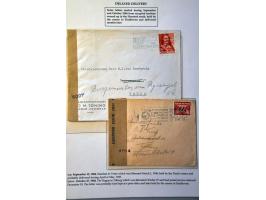 10 letters September-October 1944 with labels and cancels Terug afzender (return to sender), Postverkeer gestaakt (postal tra