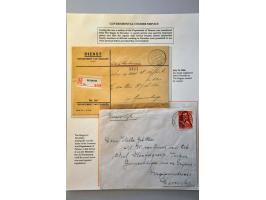 10 letters 1944-1945 including courier service as governmental envelop with content (cancelled on stamp Ministerie van Financ