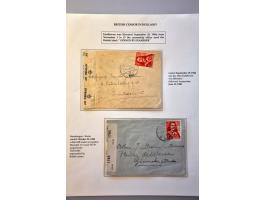 10 letters 1944-1945 including courier service as governmental envelop with content (cancelled on stamp Ministerie van Financ