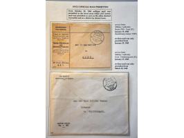 10 letters 1944-1945 including courier service as governmental envelop with content (cancelled on stamp Ministerie van Financ