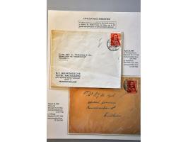 10 letters 1944-1945 including courier service as governmental envelop with content (cancelled on stamp Ministerie van Financ