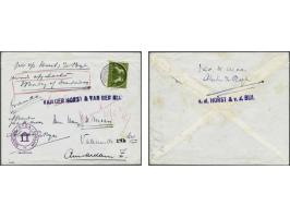 Letter with 5 cent prancing horses, local rate, from Alphen aan de Rijn to Amsterdam by intercity barge VAN DER HORST & VAN D