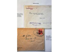 17 censored letters March 1945-September 1945 including red oval militair gezag Vak VII District (military authority) on lett