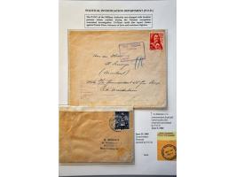 17 censored letters March 1945-September 1945 including red oval militair gezag Vak VII District (military authority) on lett