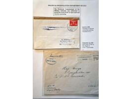 17 censored letters March 1945-September 1945 including red oval militair gezag Vak VII District (military authority) on lett