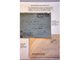 17 censored letters March 1945-September 1945 including red oval militair gezag Vak VII District (military authority) on lett