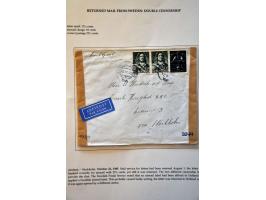 17 censored letters to/from abroad May 1945-October 1945 including letter June 1945 to Curaçao, letter July 1945 to Canada wi