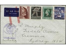 2 letters 1944, both with red MARITIME MAIL on 12½ cent Queen Wilhelmina on letter to London and on letter with 1½, 3, 5 and 