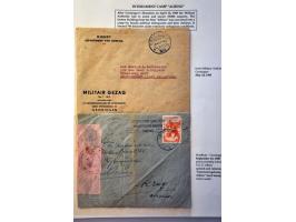 4 letters, Militair Gezag Groningen (militairy authority) 24.V.1945, letter censored with Interneeringskamp ,,Albino'' Gronin