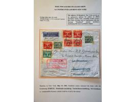 Air mail envelope (77½ cent franking, 12½ postage and 2x 32½ per 5 grams) from Haarlem 9.V.1941 (45 cent, on 13.V another 32½