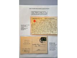 Red Cross, 5 postcards and 1 letter, all 1944, 2 with red ACCOORD, red COMITÉ voor MEPPEL en O and first Red Cross handstamp 