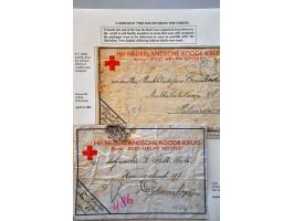 Red Cross, 42 letters, cards, forms and receipts for packages 1941-1945 including comité cancels from Deventer e.o., Hengelo 