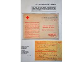 Red Cross, 42 letters, cards, forms and receipts for packages 1941-1945 including comité cancels from Deventer e.o., Hengelo 