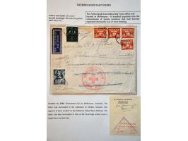 Red Cross, 42 letters, cards, forms and receipts for packages 1941-1945 including comité cancels from Deventer e.o., Hengelo 