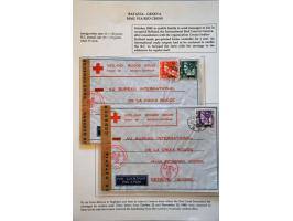 Red Cross, 42 letters, cards, forms and receipts for packages 1941-1945 including comité cancels from Deventer e.o., Hengelo 