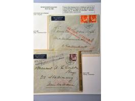 Netherlands Indies 5 letters May-June 1940 to Europe, all with retour afzender (return sender) in colors and formats, includi