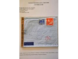 Neth. Indies 25 air mail letters May 1940-September 1941, all censured to abroad, including Burma (May 1940) and many to Grea