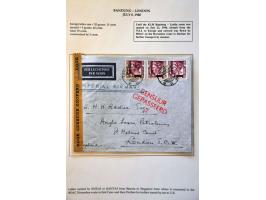 Neth. Indies 25 air mail letters May 1940-September 1941, all censured to abroad, including Burma (May 1940) and many to Grea