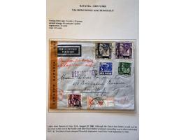 Neth. Indies 25 air mail letters May 1940-September 1941, all censured to abroad, including Burma (May 1940) and many to Grea