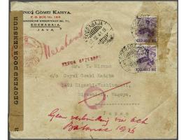 Netherlands Indies censored letter (brown label and red cancel censuur 5 5.12.41) from Soerabaja 4.12.41 to Nagoya Japan, wri