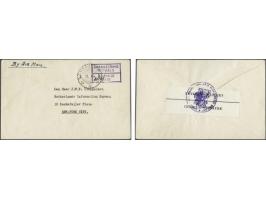 Netherlands New Guinea pre-franked cover Frankeering betaald/Postage paid on letter from Merauke 8.12.44 to New York, at reve