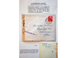 Germany 10 letters and cards April 1940-August 1944, all to the Netherlands and Zurück with cancels and labels with indicatio