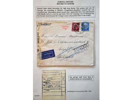 Germany 10 letters and cards April 1940-August 1944, all to the Netherlands and Zurück with cancels and labels with indicatio