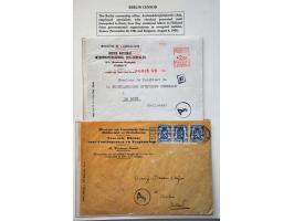 'b' Berlin censor, 10 letters to/from the Netherlands including registered postcard to Finland April 1943