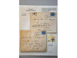 'f ' Hamburg censor on 5 letters 1942-1944 from the Netherlands to Scandinavia and 1 Kobenhaven-Leiden to Bayern and 1 letter