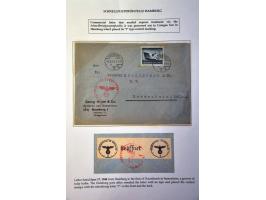 Germany 6 letters and cards to the Netherlands, with cancels or labels as, Am Postschalter eingeliefert (reply postcard from 